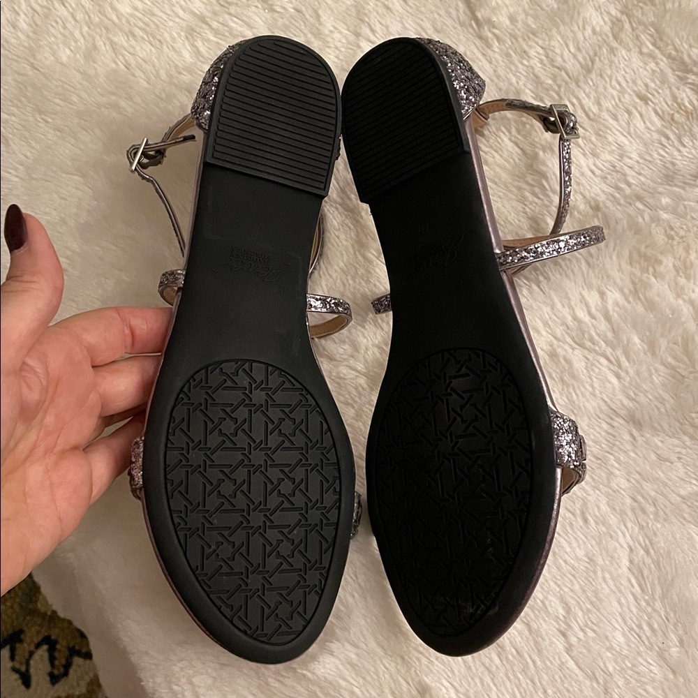 Jewel Badgley Mischka Osome Glitter Sandal Size 10 - Picture 11 of 13